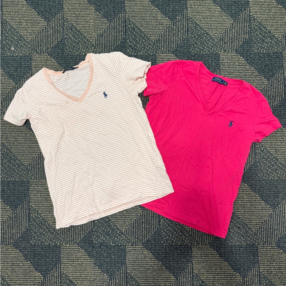 ralph lauren low v neck short sleeve shirts